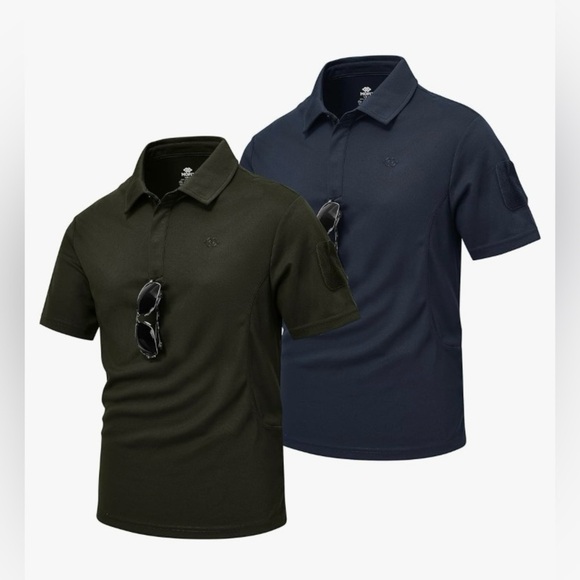 MoFiz Mens Polos Shirt 2PACK Quick-Dry Short Sleeve Moisture Wicking Golf Shirts - Picture 1 of 10